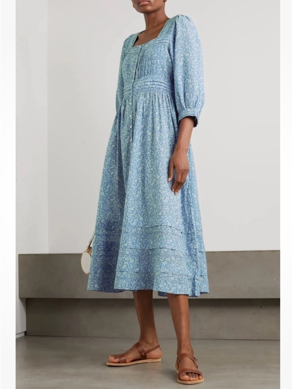 Doen Minta Dress - Garden Blooms Blue Floral - S